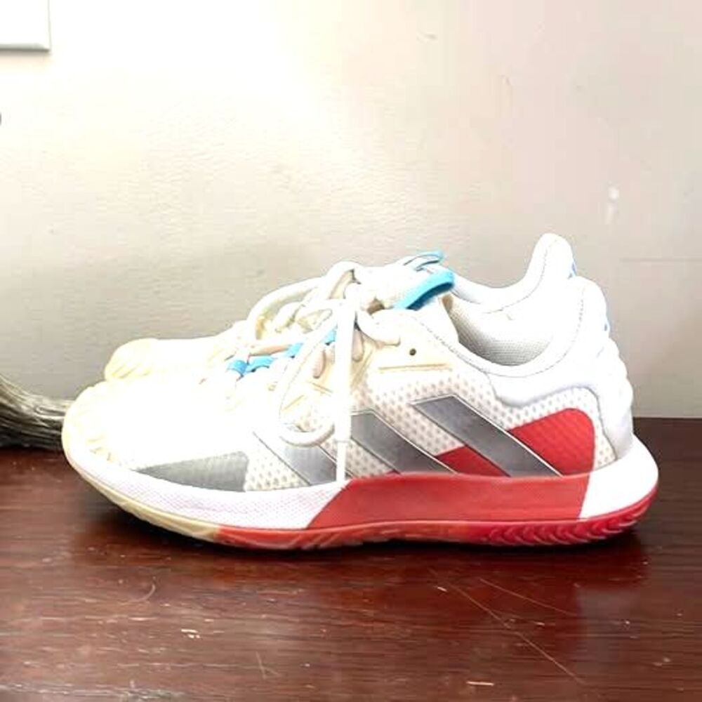 Adidas SoleMatch Control Tennis Red White Blue Womens US Size 9.5 Sneakers